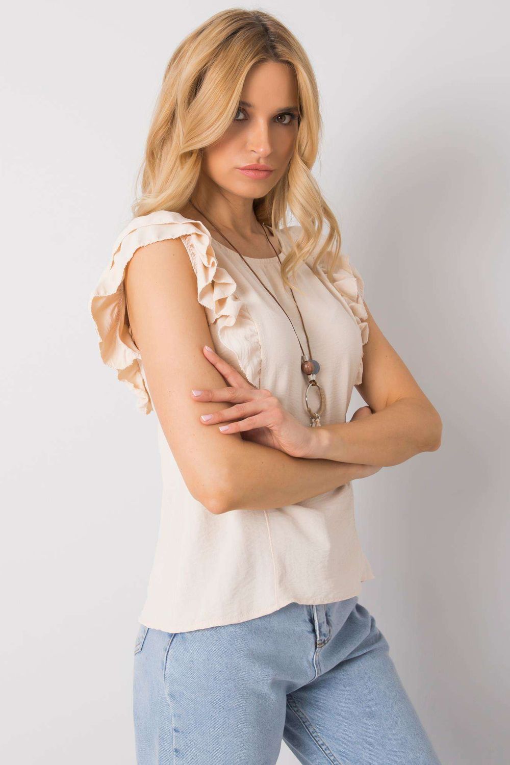 Blouse femme Och Bella Chemisier Chemisier — beige
