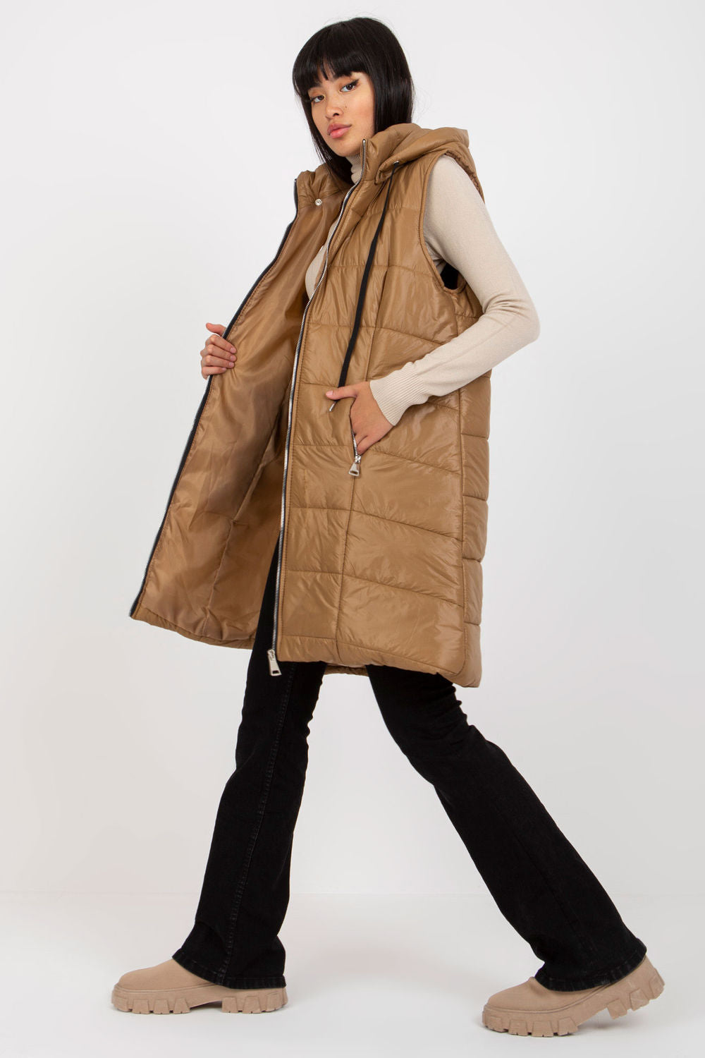 Gilet femme Och Bella — brun