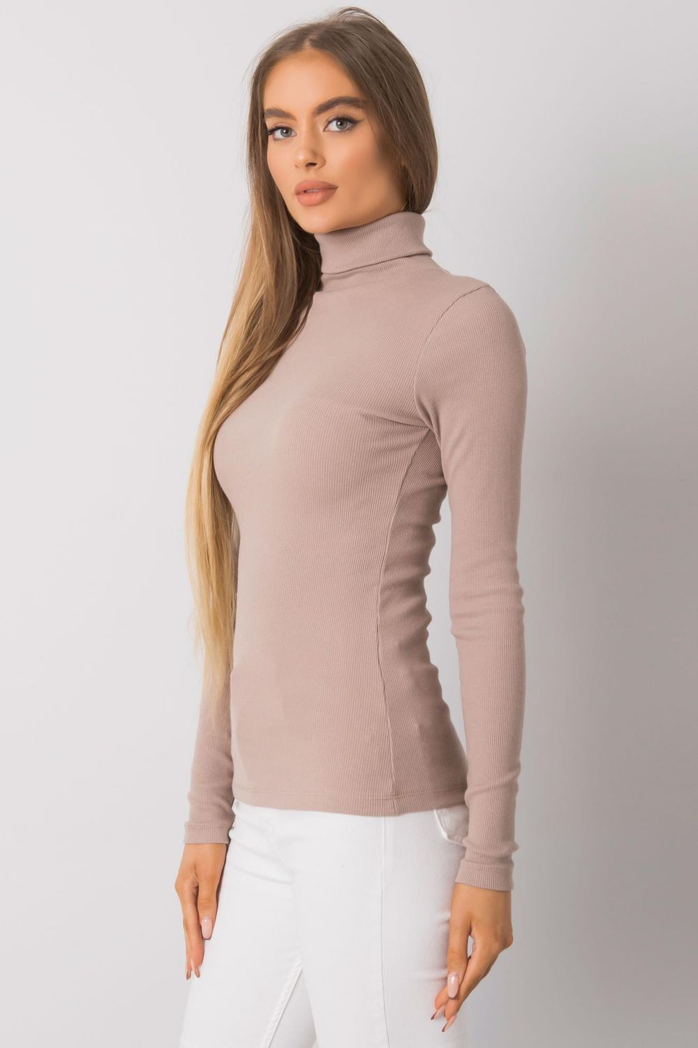 Pull femme Rue Paris Col Roulé Col — beige