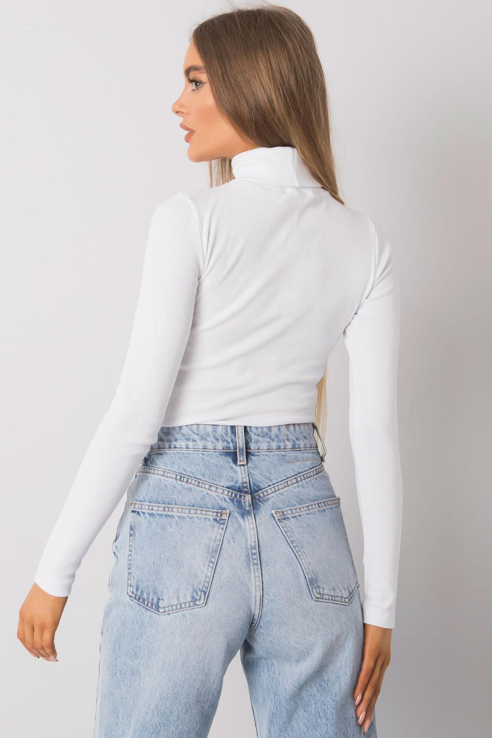Pull femme Rue Paris Col Roulé Col — blanc