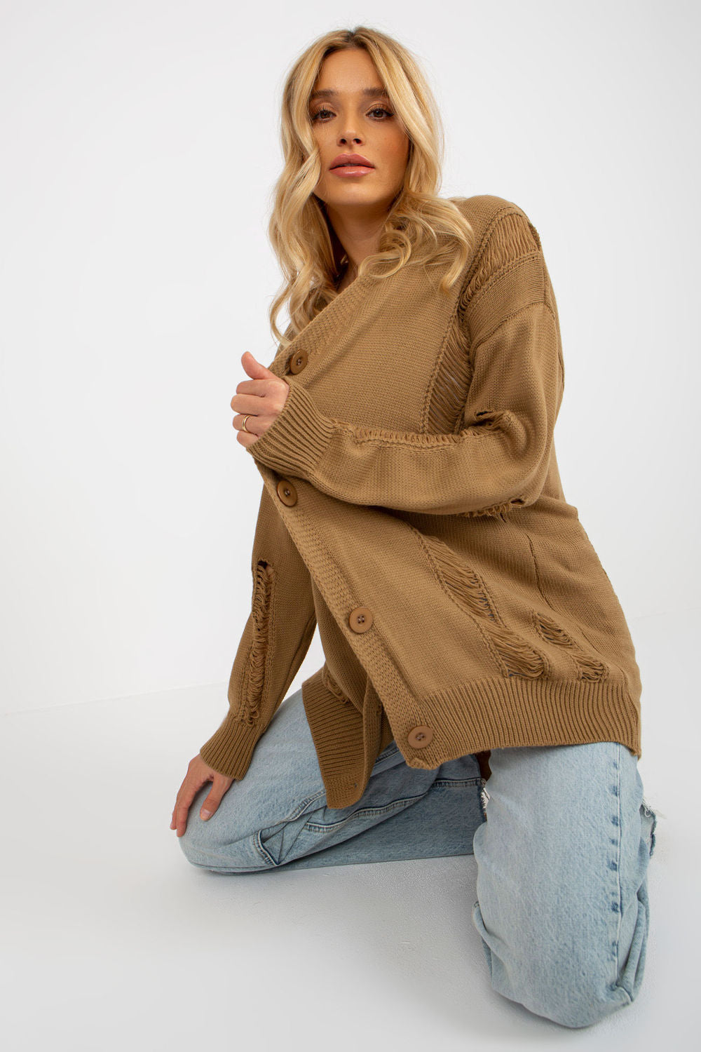 Cardigan femme Rue Paris — brun