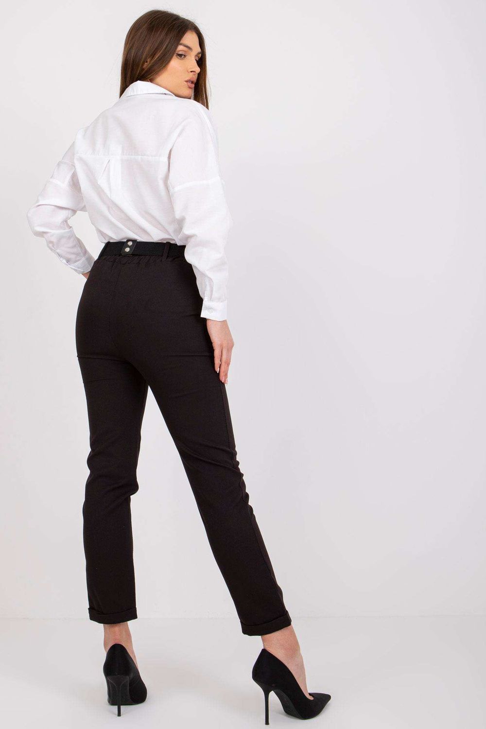 Chaussures à talons femme Italy Moda Pantalon Pantalon — noir