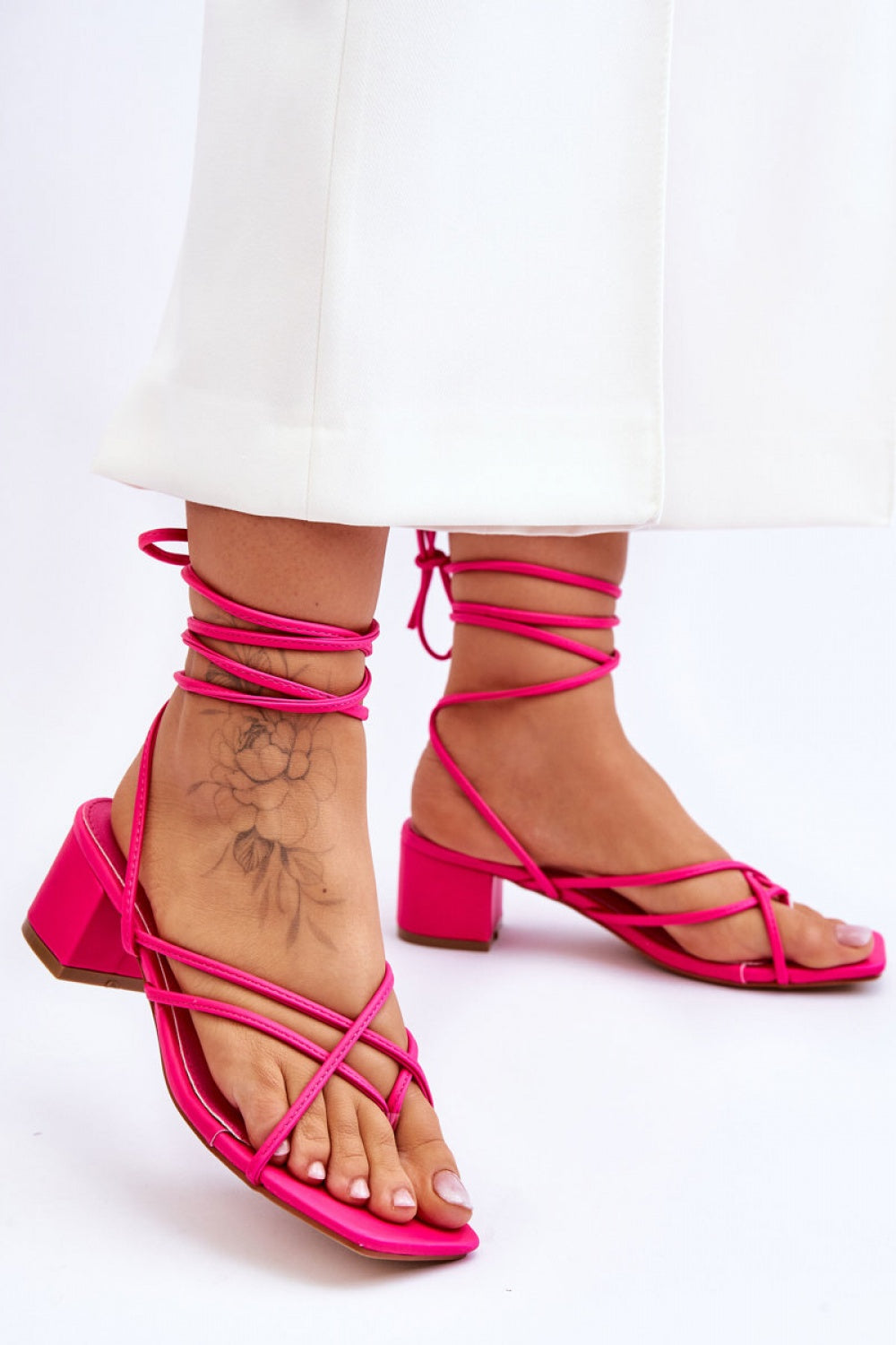 Sandales femme Step in style À Lacets À — rosé