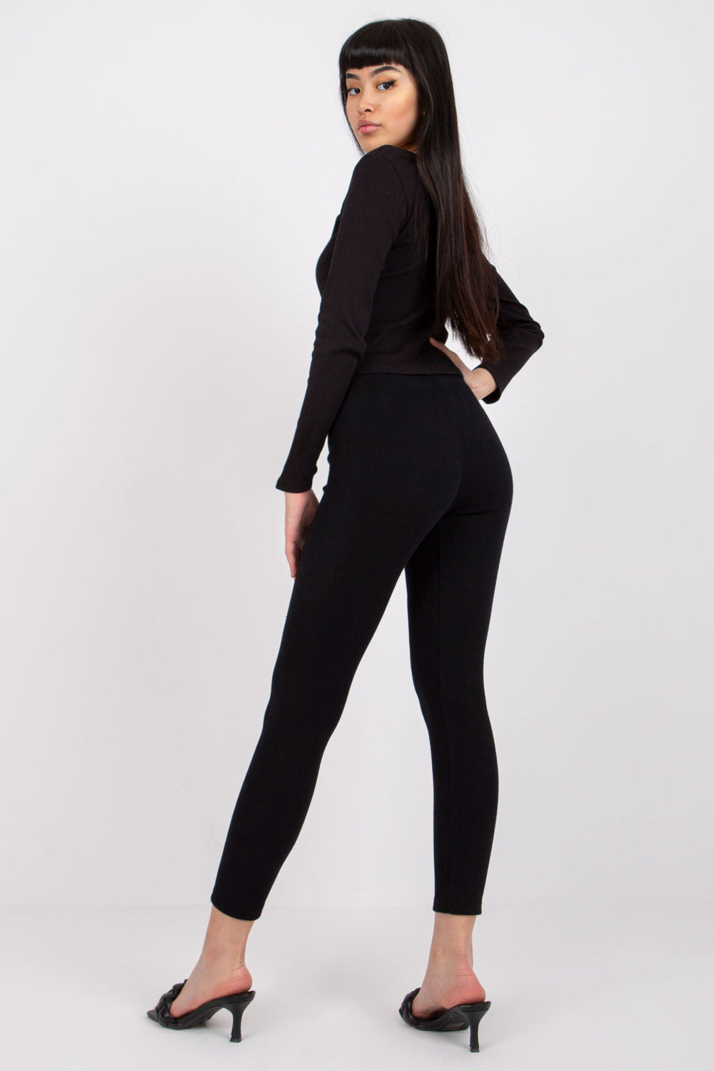 Chaussures à talons femme Rue Paris Leggings Longues Leggings — noir