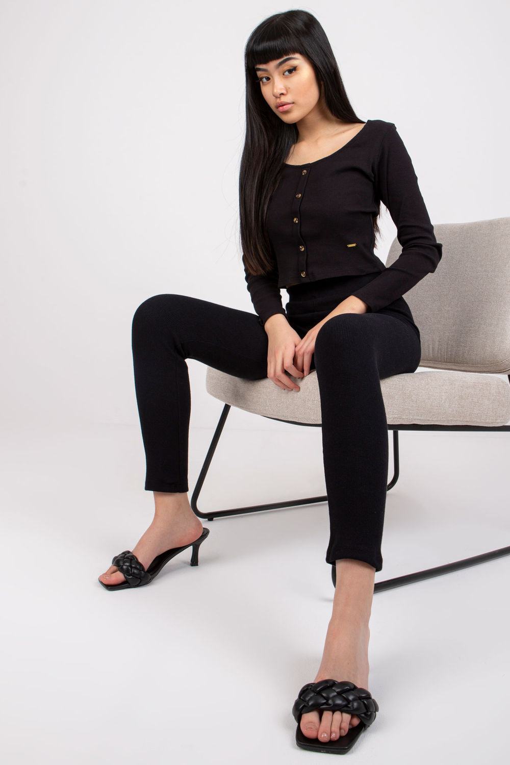 Chaussures à talons femme Rue Paris Leggings Longues Leggings — noir
