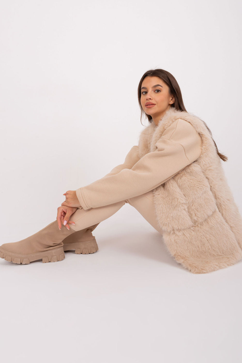 Gilet femme AT — beige