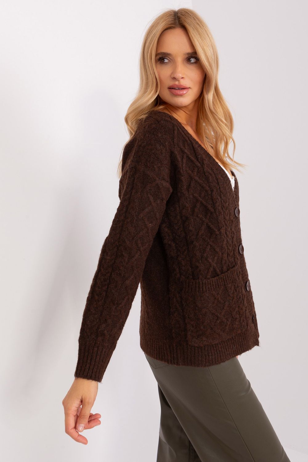 Cardigan femme AT — brun