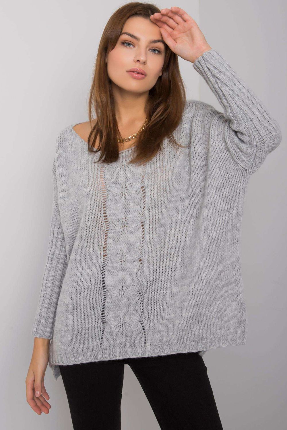 Pull femme Och Bella Chandail Chandail — gris
