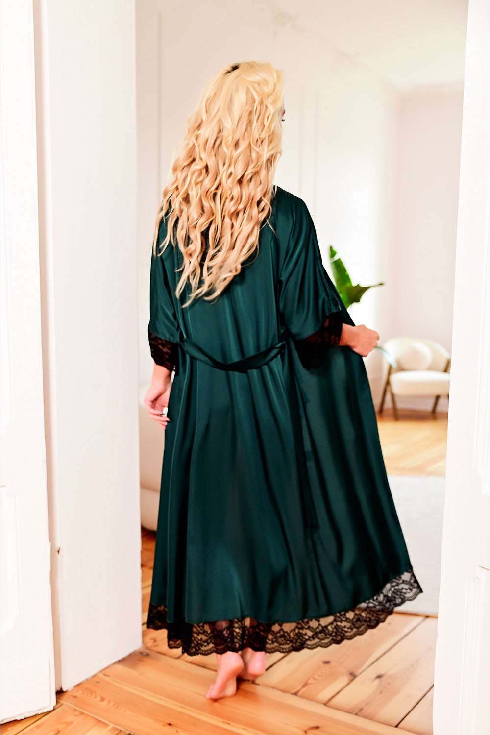 Robe femme Kalimo Peignoir Long Peignoir — vert