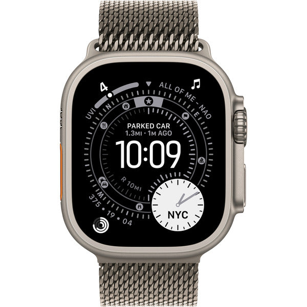 Apple Watch titan, 49 mm, Milanaise Armband Titan Natur M, bracelet / boîtier titane, Cellular - Apple