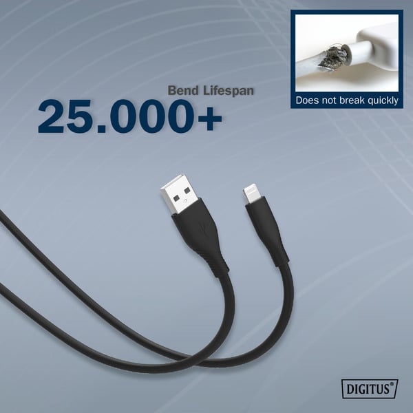 Digitus USB 2.0 Silikon-câble USB-A > Lightning, MFI zertifiziert - Digitus - vue 8