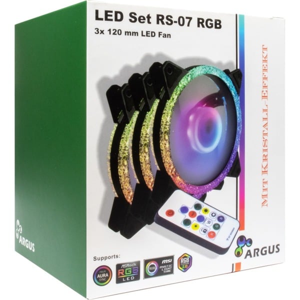 Inter-Tech Argus RS-07 RGB Set120x120x25, Gehäuselüfter - Inter-Tech - vue 8
