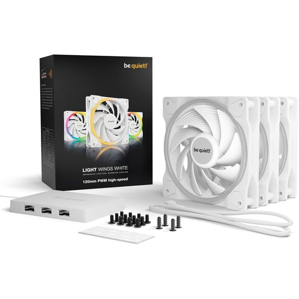 be quiet! Light Wings White 120mm PWM high-speed Triple Pack, Gehäuselüfter - be quiet! - vue 5