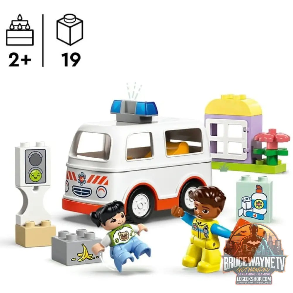 LEGO 10447 DUPLO Town Rettungswagen avec Fahrer, jeu de construction - LEGO - vue 3