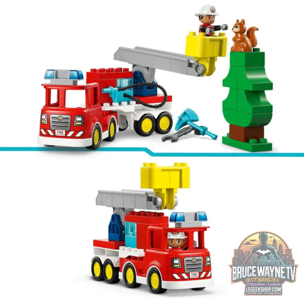 LEGO 10473 DUPLO Town Löschauto avec Schlauch et Feuerwehrmann, jeu de construction - LEGO - vue 4