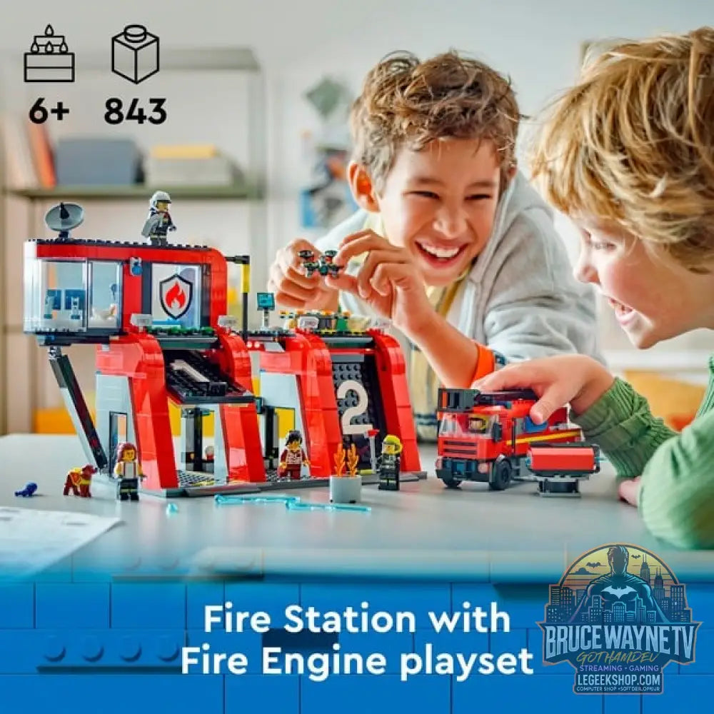 LEGO 60414 City Feuerwehrstation avec Drehleiterfahrzeug, jeu de construction - LEGO - vue 7