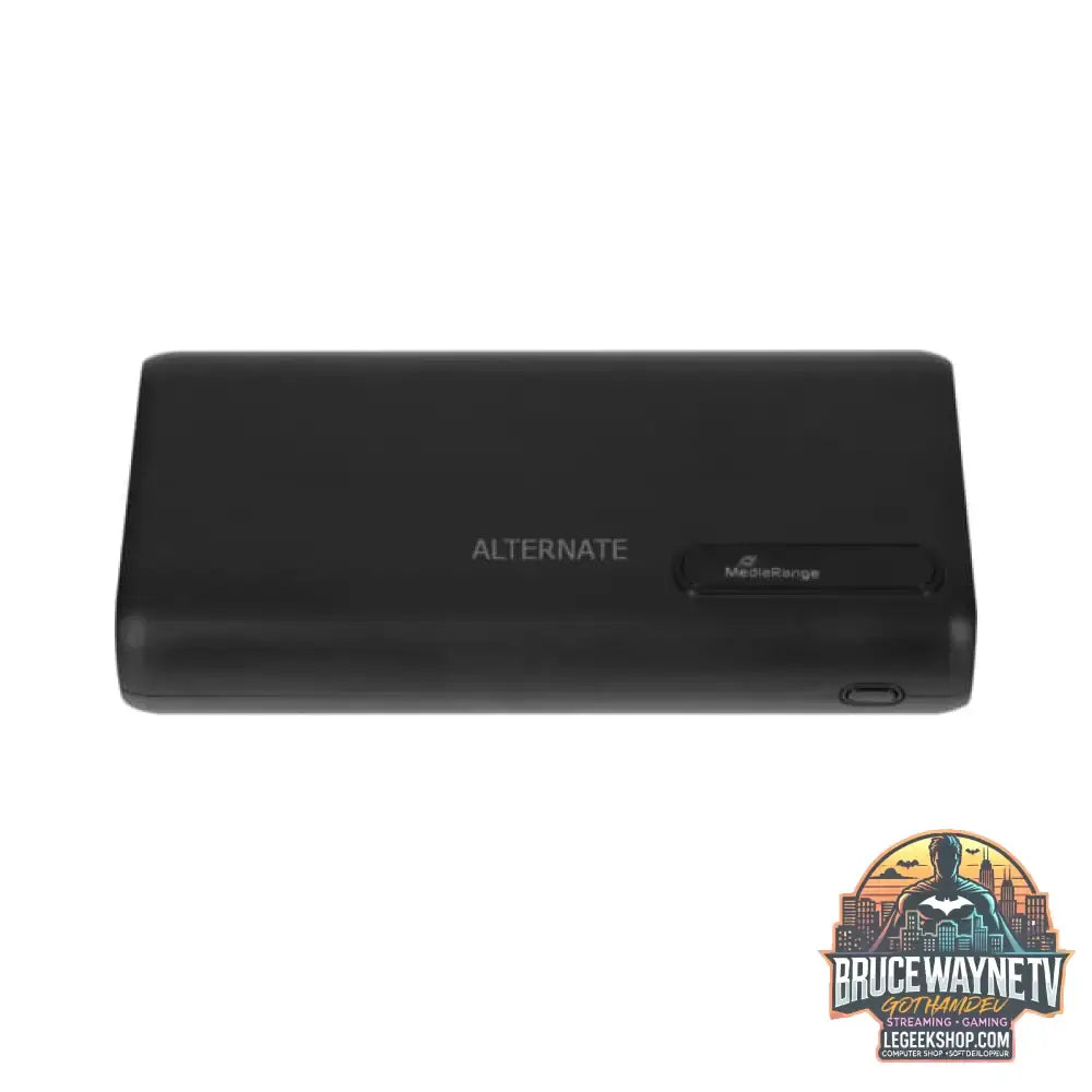 MediaRange Powerbank MR756, 20.000 mAh schwarz, Power Delivery 3.0, Quick Charge - Stromquelle: USB-C, Micro-USB - vue 2