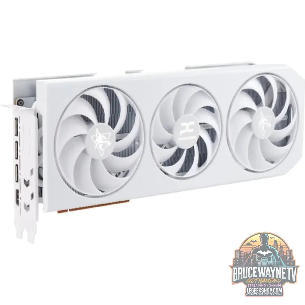 PowerColor Radeon RX 9070 XT Hellhound Spectral White OC, carte graphique blanc, RDNA4, GDDR6, 3x DisplayPort, 1x HDMI - PowerColor - vue 2