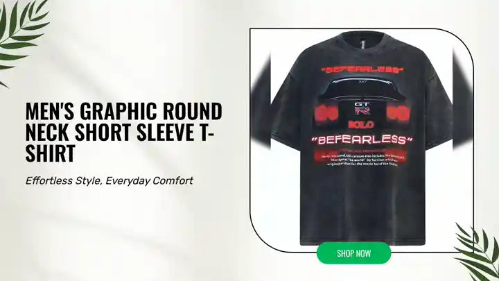 Men's Graphic Round Neck Short Sleeve T-Shirt by@Outfy