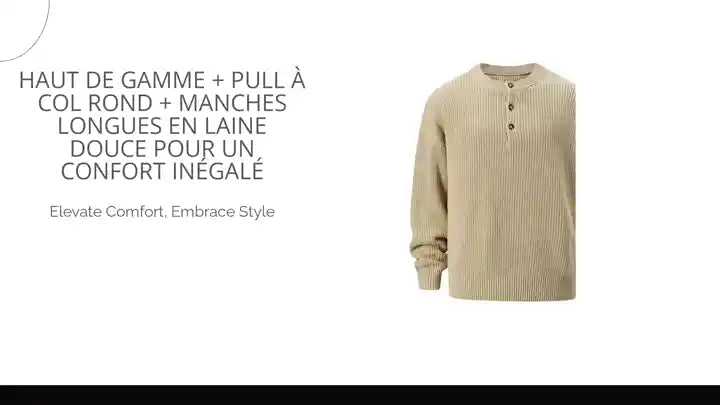 Haut de gamme + Pull à col rond + Manches longues en laine douce pour un confort inégalé by@Outfy