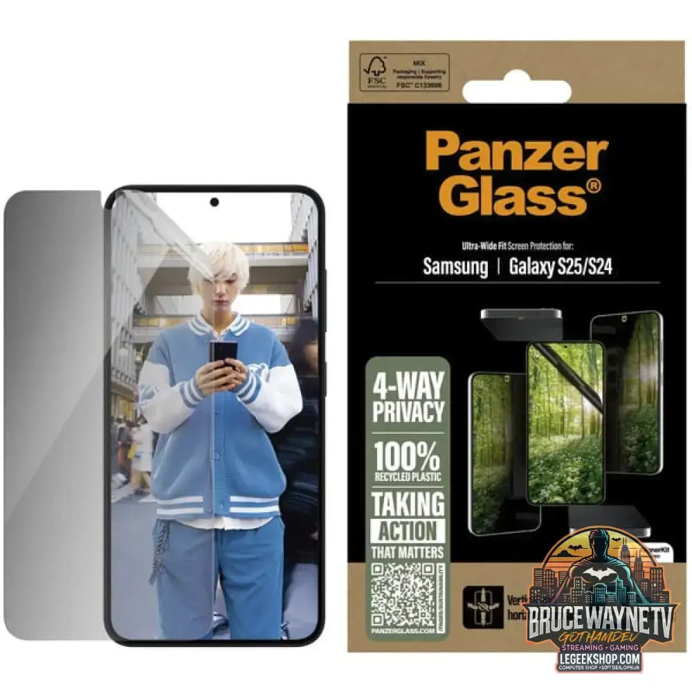 PanzerGlass ECO MATRIX 4-Way Displayschutz Ultra-Wide Fit, Schutzfolie transparent, Samsung Galaxy S25 / S24, AlignerKit - Beschaffenheit: Glänzend - vue 4
