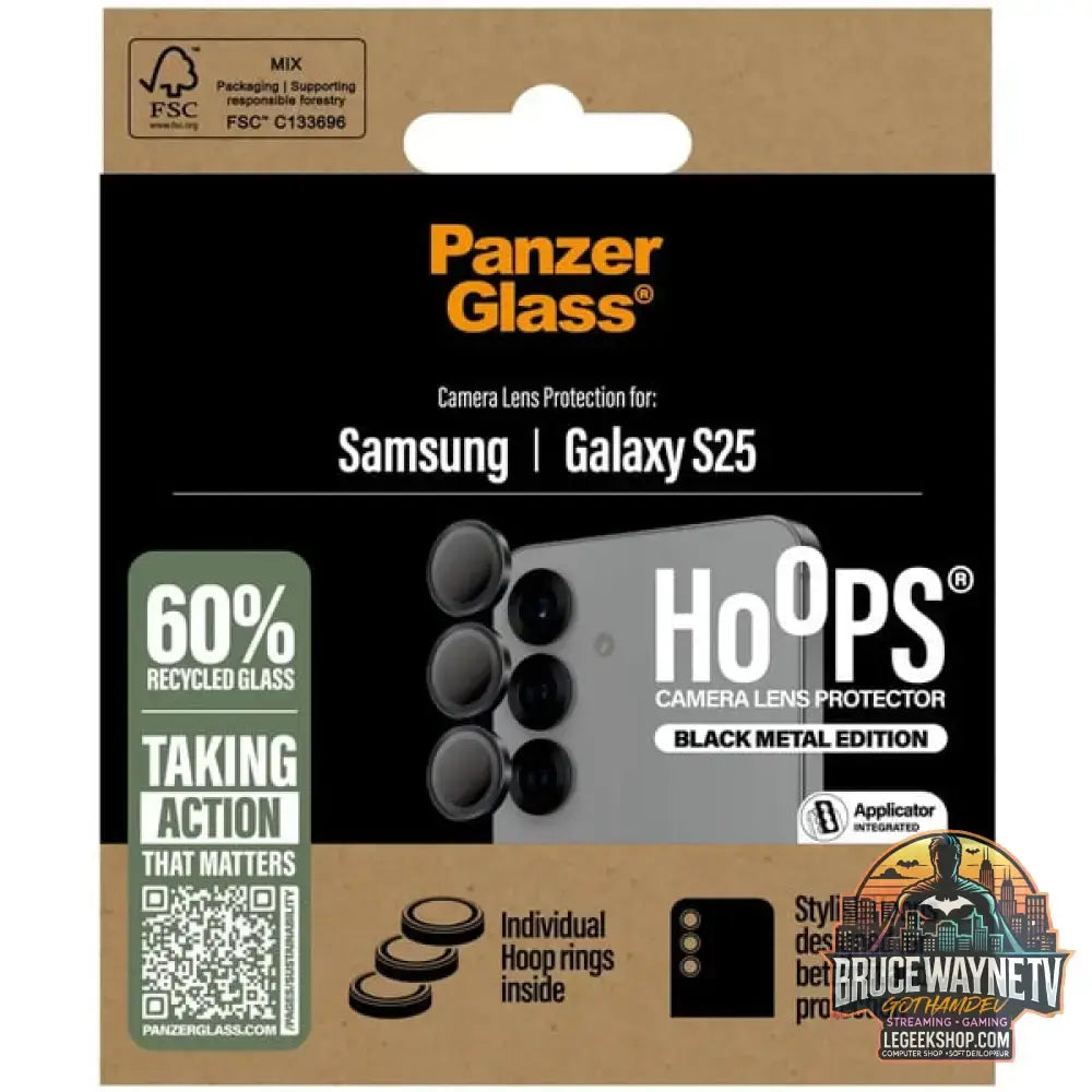 PanzerGlass Hoops Kameraschutz, Schutzfolie schwarz, Samsung Galaxy S25 - PanzerGlass