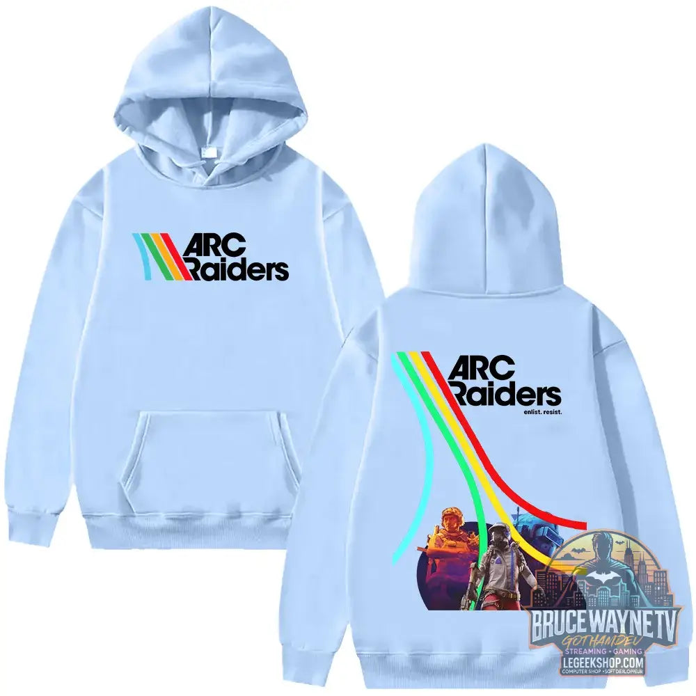 Sweat à Capuche Arc Raiders Graphique Streetwear Unisexe - bleu clair / XXL - Sweat à Capuche
