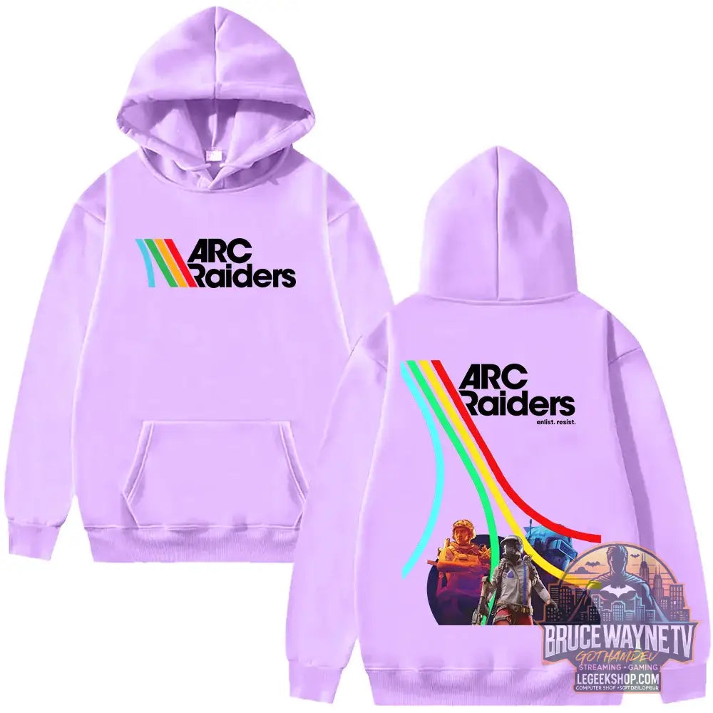 Sweat à Capuche Arc Raiders Graphique Streetwear Unisexe - violet clair / XXXL - Sweat à Capuche