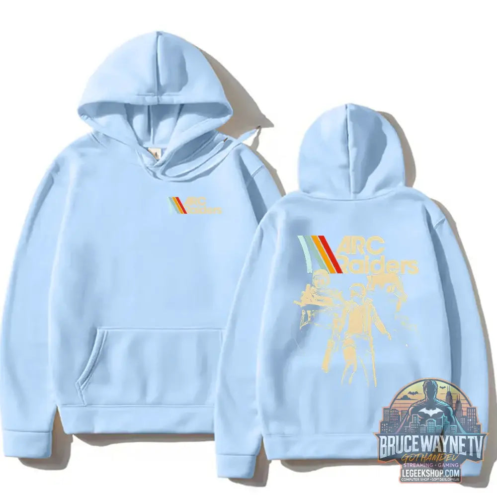 Sweat à Capuche Arc Raiders Vintage Chaud Unisexe 4 Saisons - bleu clair / XXXL - Sweat à Capuche