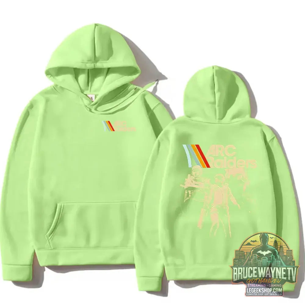 Sweat à Capuche Arc Raiders Vintage Chaud Unisexe 4 Saisons - vert clair / XXXL - Sweat à Capuche