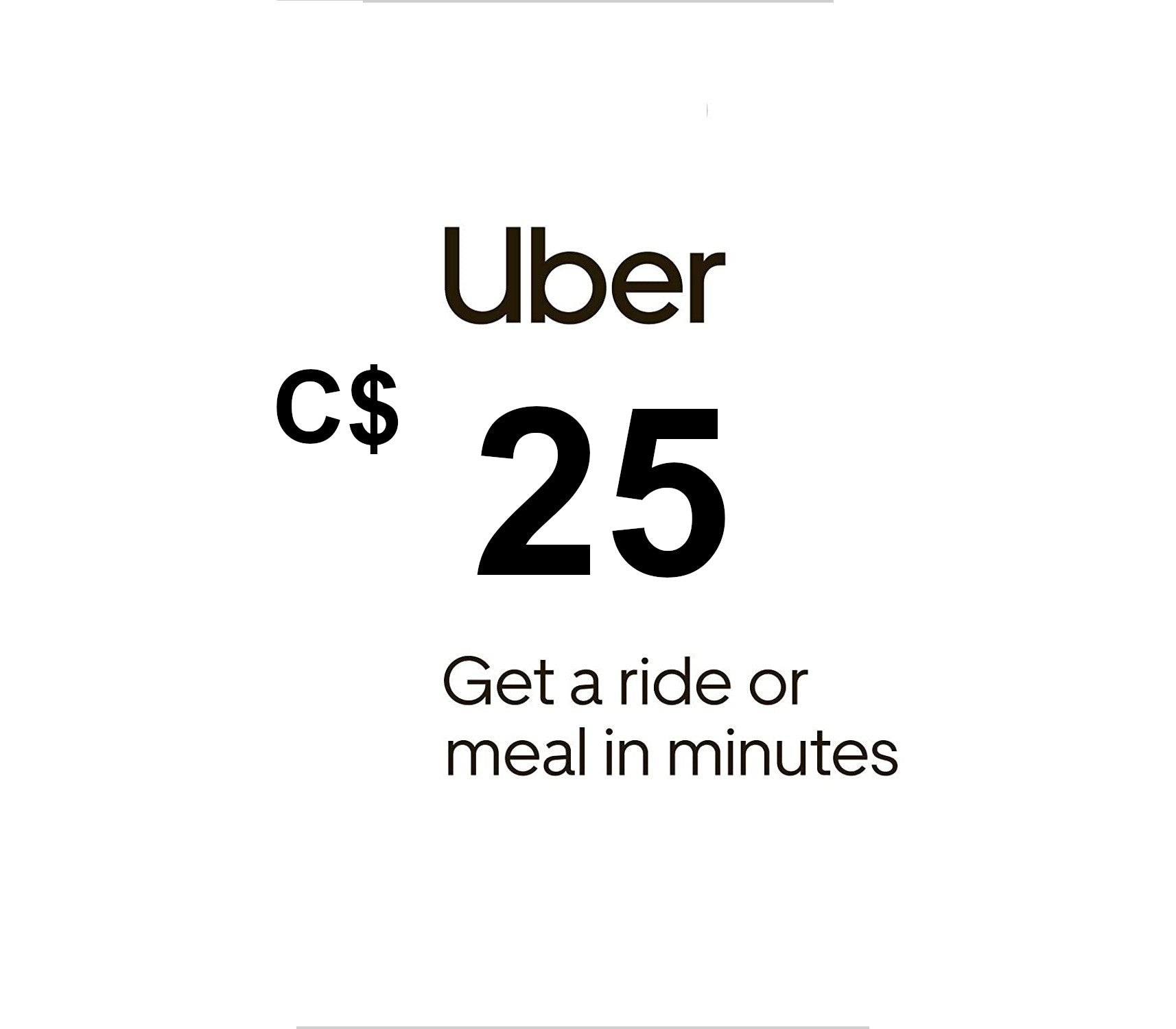 Uber C$25 CA Gift Card