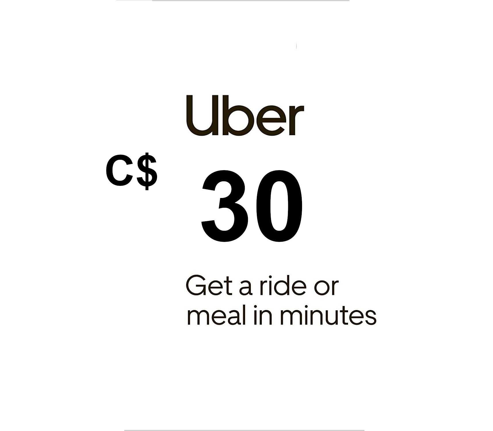 Uber C$30 CA Gift Card