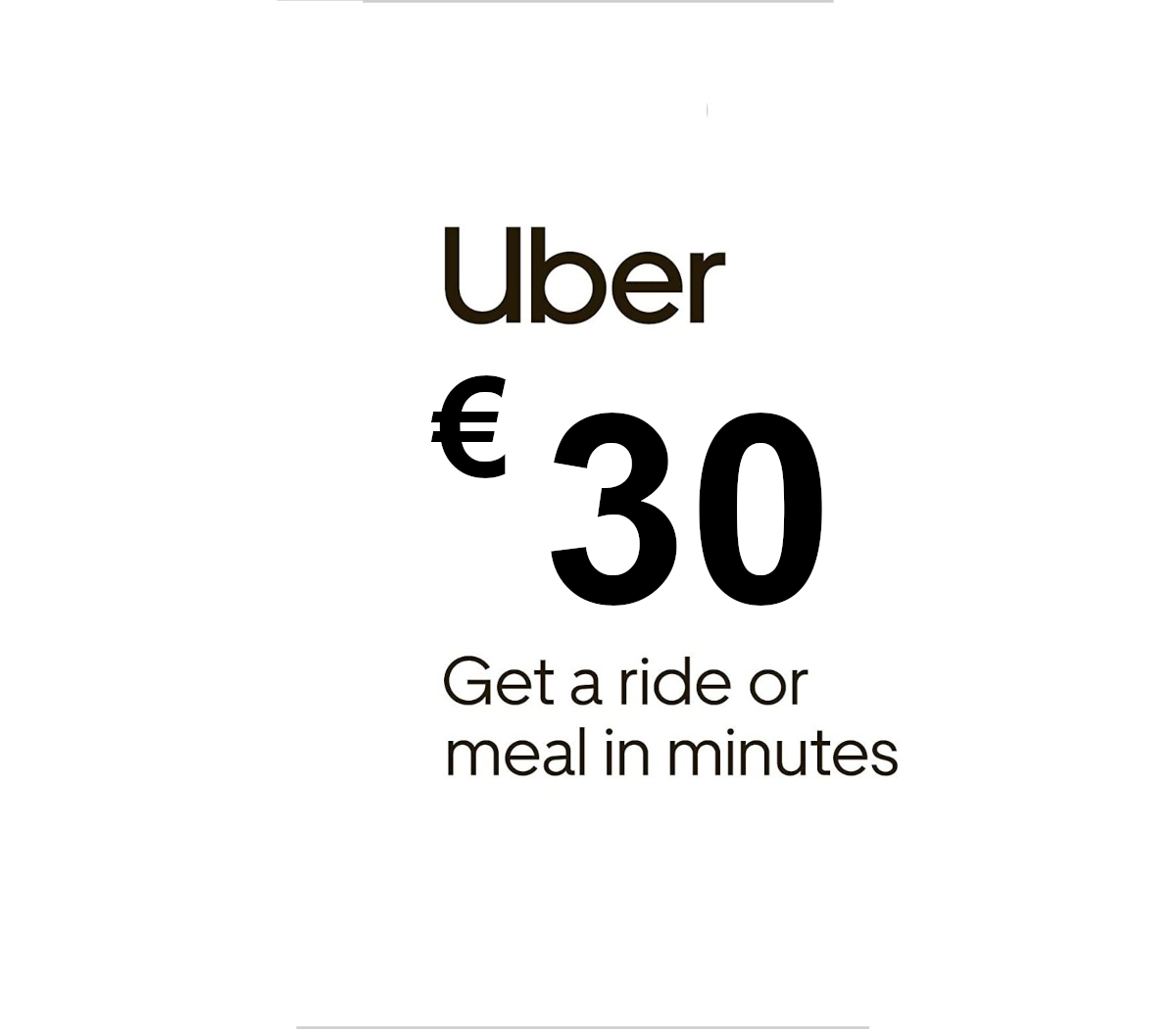 Uber EUR 30 Gift Card
