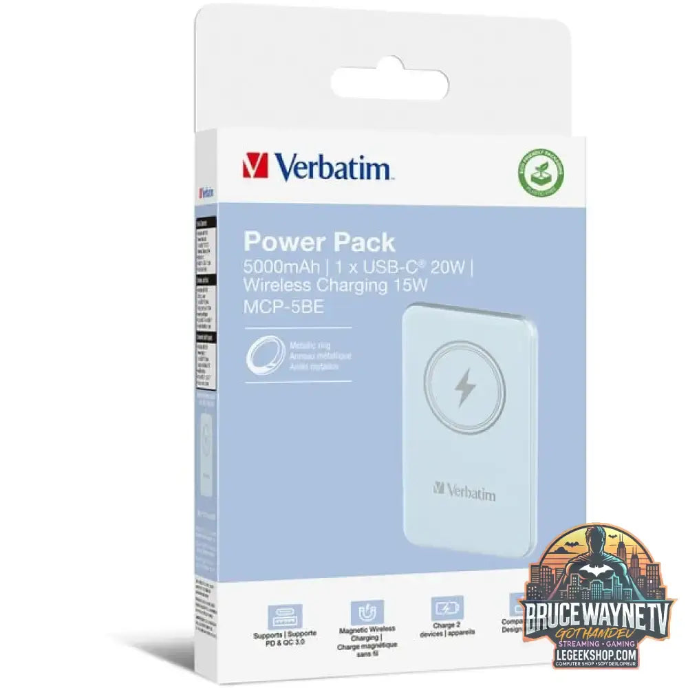 Verbatim Wireless Powerbank Charge 'n' Go 5.000mAh hellblau, Qi, PD 3.0, Quick Charge 3.0 - Stromquelle: Steckdose, USB-C - vue 4