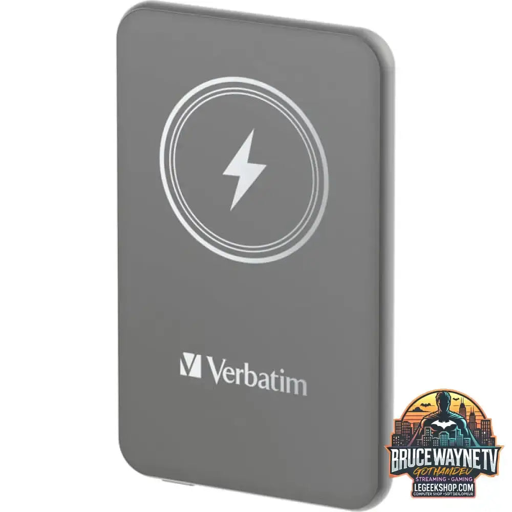 Verbatim Wireless Powerbank Charge 'n' Go 5.000mAh grau, Qi, PD 3.0, Quick Charge 3.0 - Stromquelle: Steckdose, USB-C