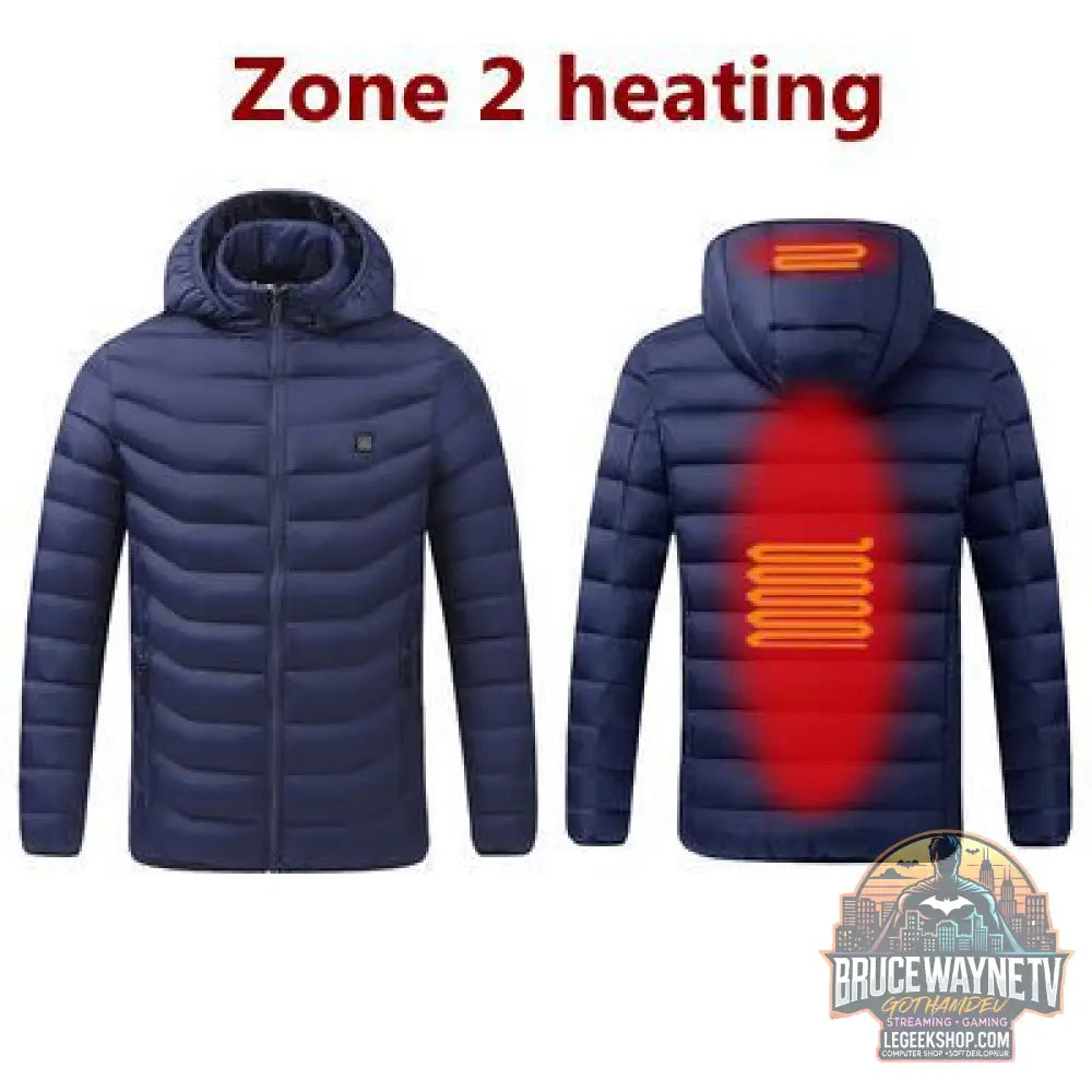 Veste Chauffante Homme USB Rechargeable Hiver - Blue / M - Veste Chauffante Homme