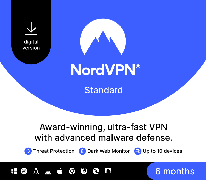 NordVPN Standard Global Key (6 Months / 10 Devices)
