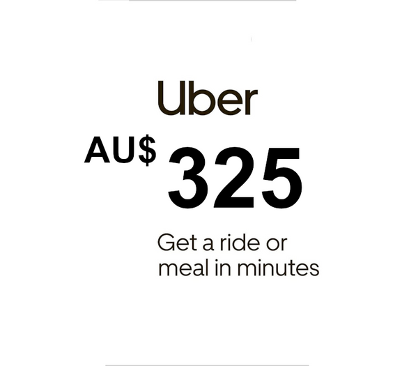 Uber AUD 325 Gift Card AU