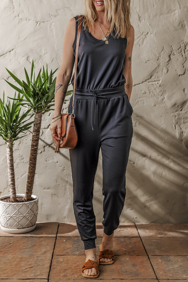Combinaison femme poches, casual — noir