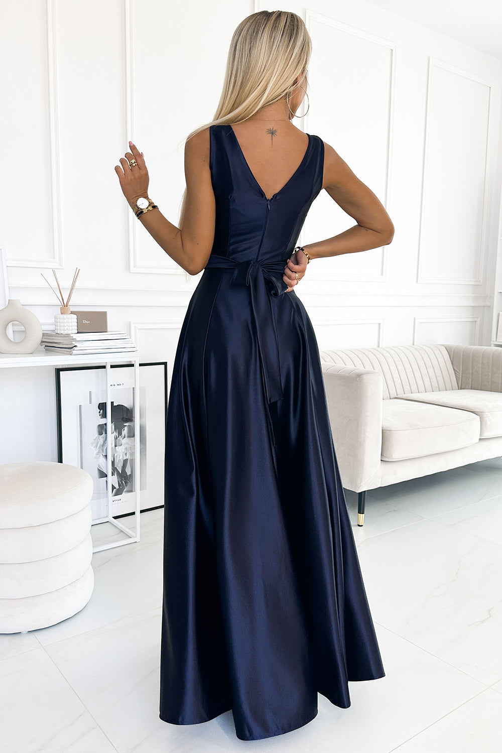 Robe femme Numoco Longue Longue — bleu marine