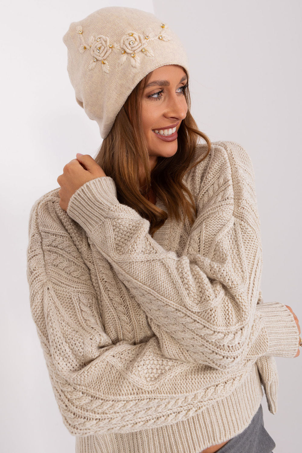 Bonnet femme AT — beige