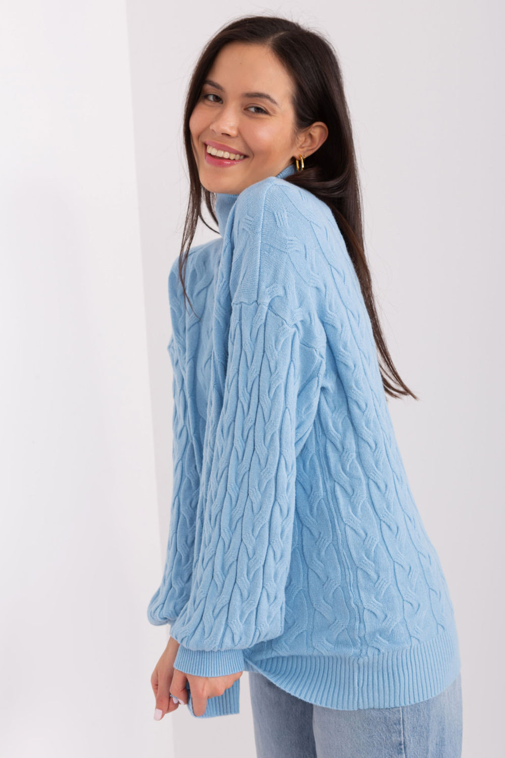 Pull femme AT Col Roulé Col — bleu