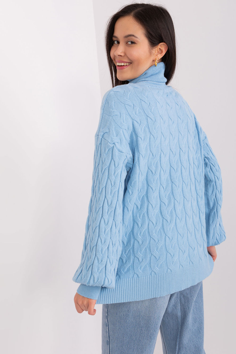 Pull femme AT Col Roulé Col — bleu