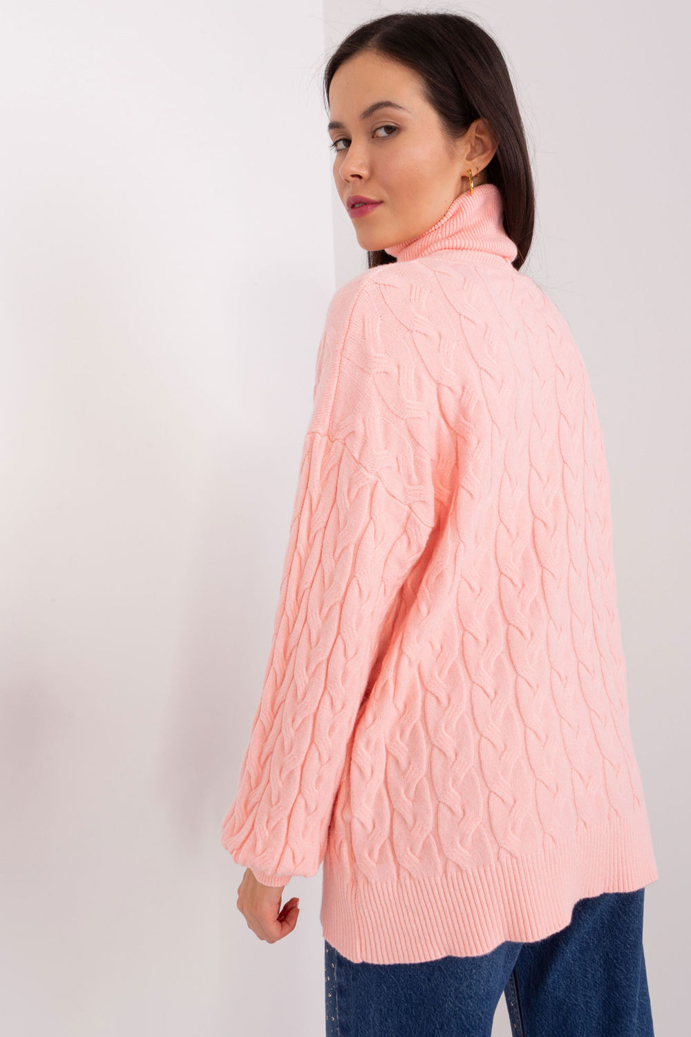 Pull femme AT Col Roulé Col — orange
