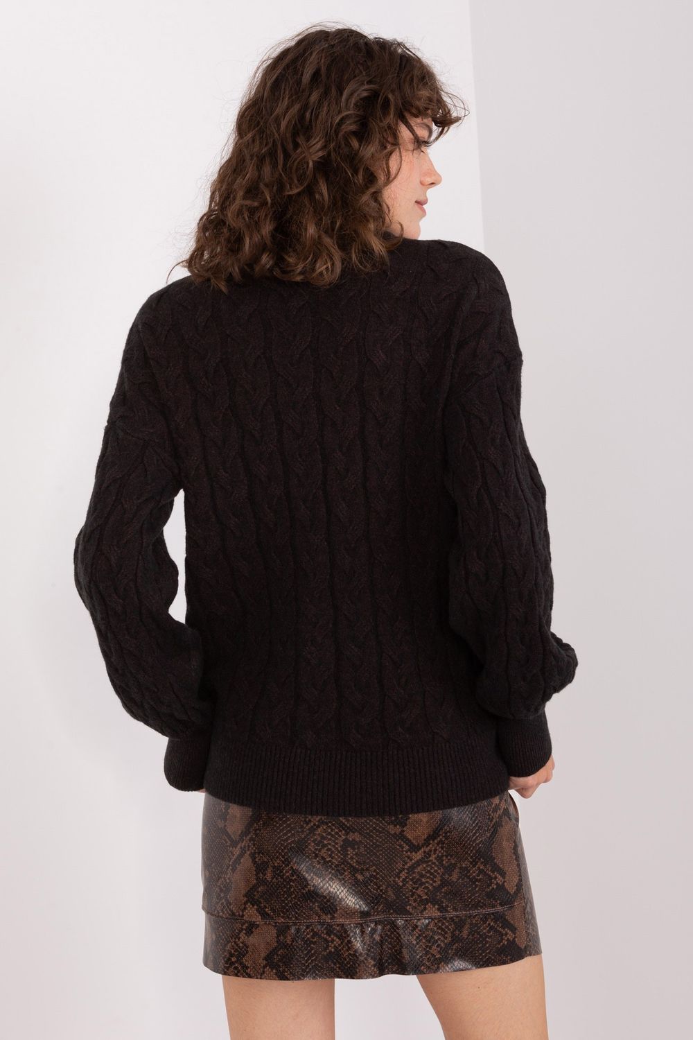 Pull femme AT Col Roulé Col — noir