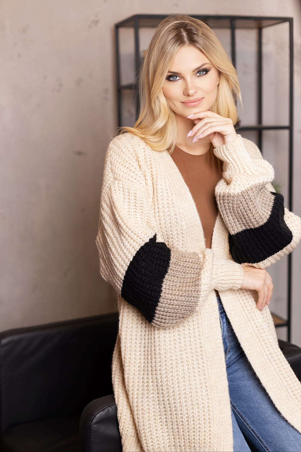 Cardigan femme PeeKaBoo — beige