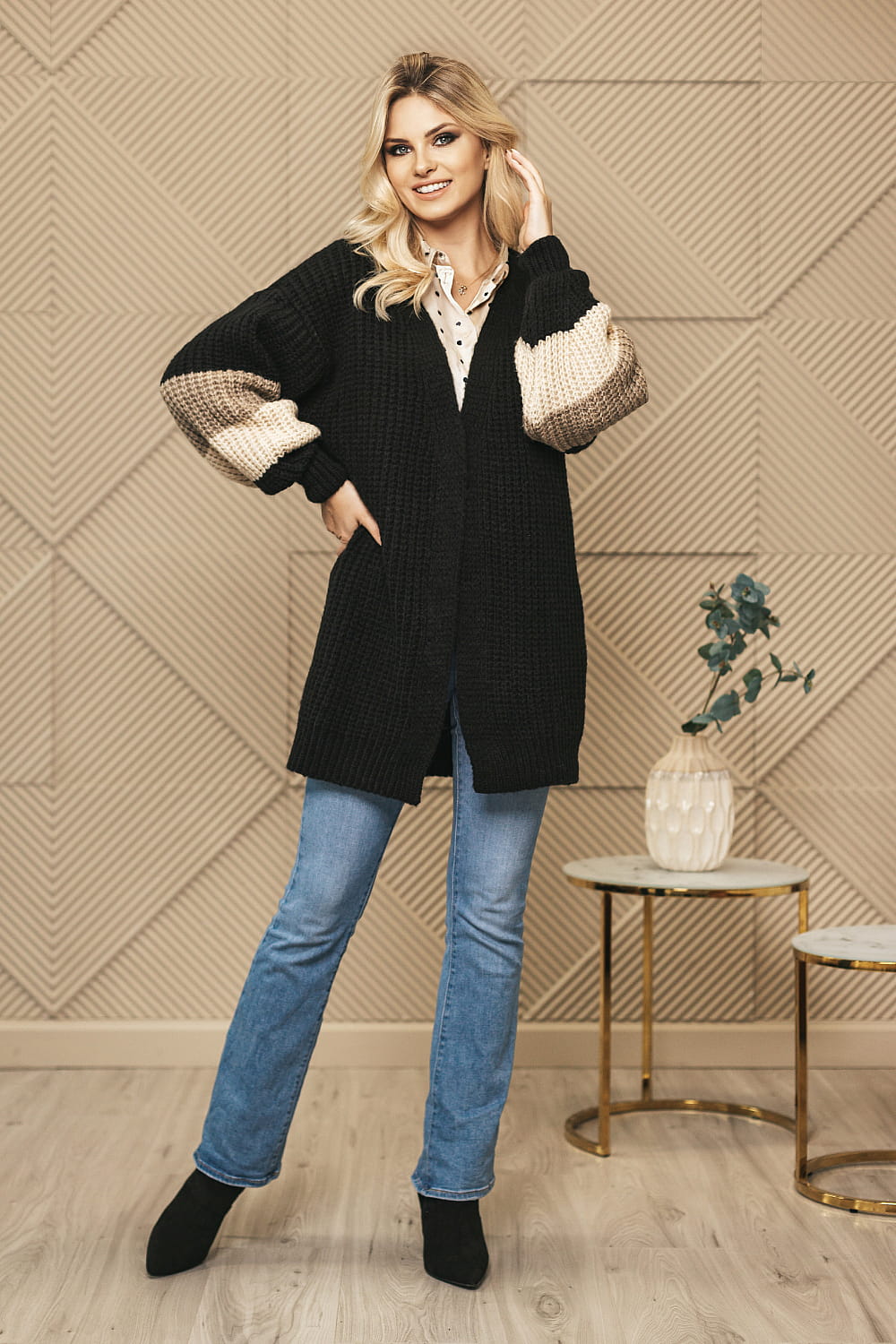 Cardigan femme PeeKaBoo — noir