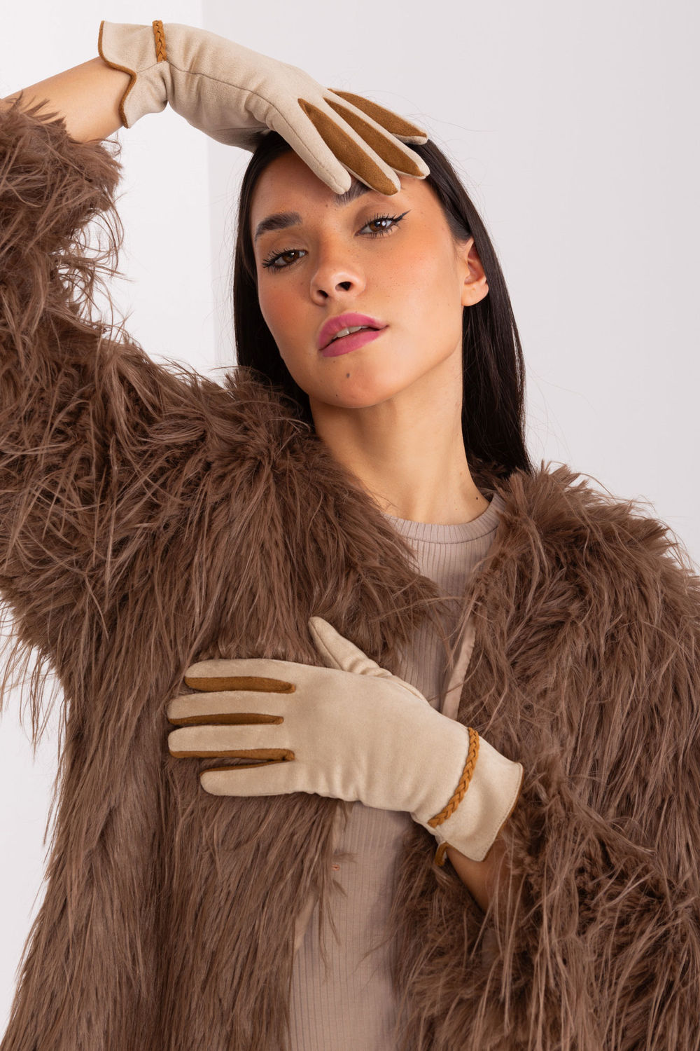 Gants femme AT — beige