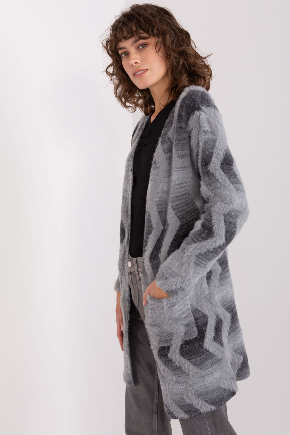 Cardigan femme AT — gris