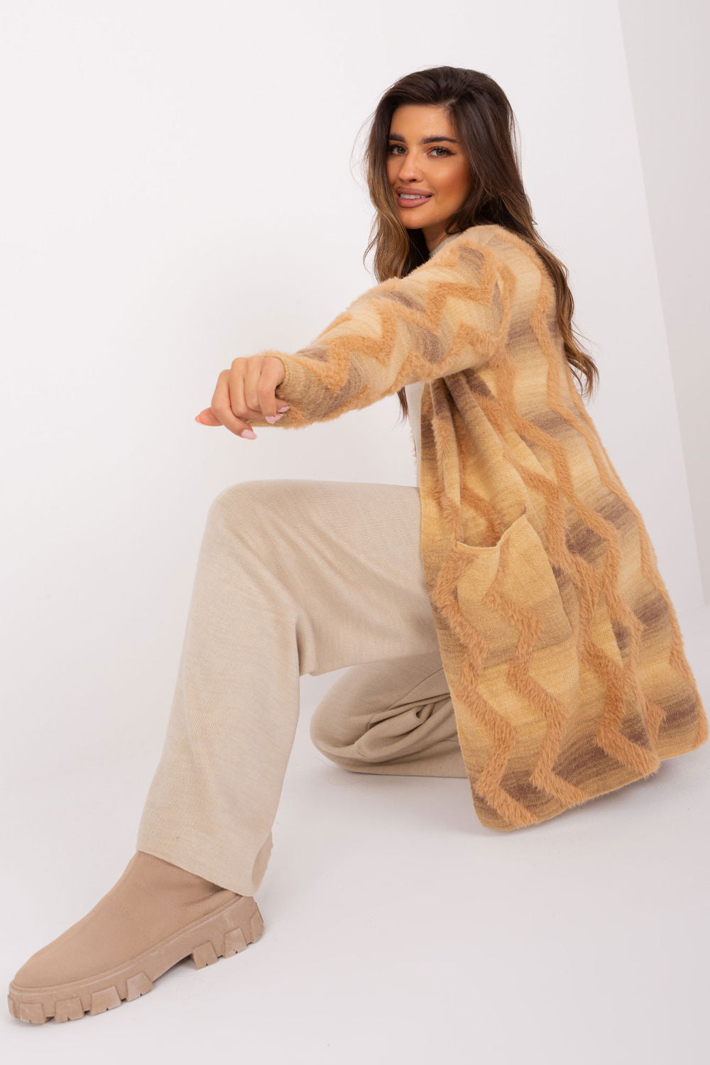 Cardigan femme AT — beige